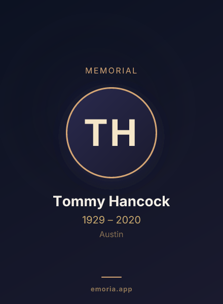 Memorial portrait of Tommy Hancock