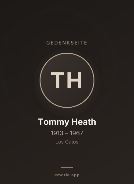 Gedenkportrait von Tommy Heath