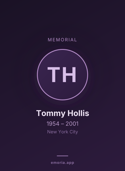 Memorial portrait of Tommy Hollis