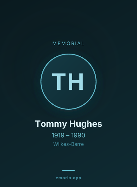 Memorial portrait of Tommy Hughes