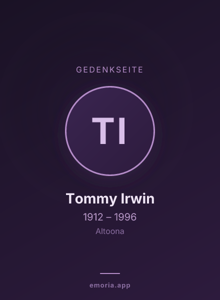 Gedenkportrait von Tommy Irwin