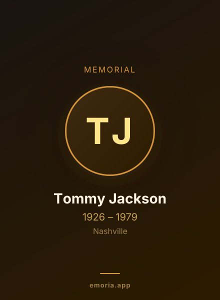 Memorial portrait of Tommy Jackson