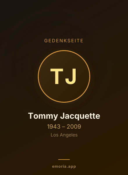 Gedenkportrait von Tommy Jacquette