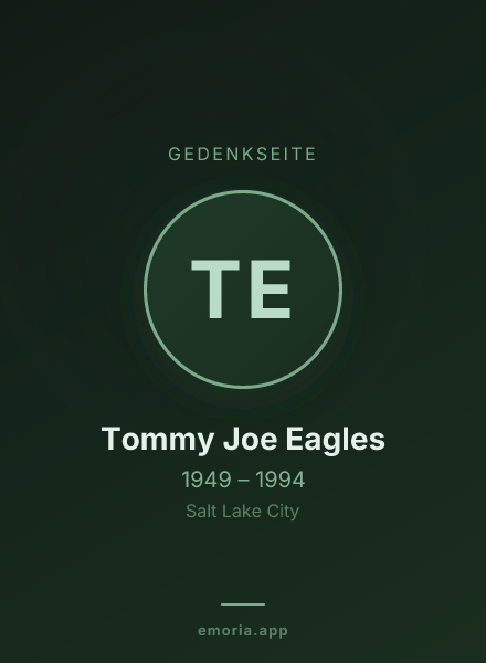 Gedenkportrait von Tommy Joe Eagles
