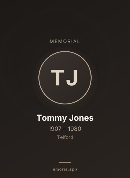 Memorial portrait of Tommy Jones