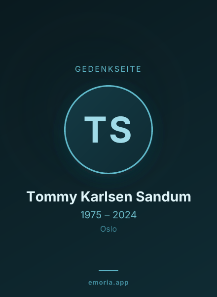 Gedenkportrait von Tommy Karlsen Sandum