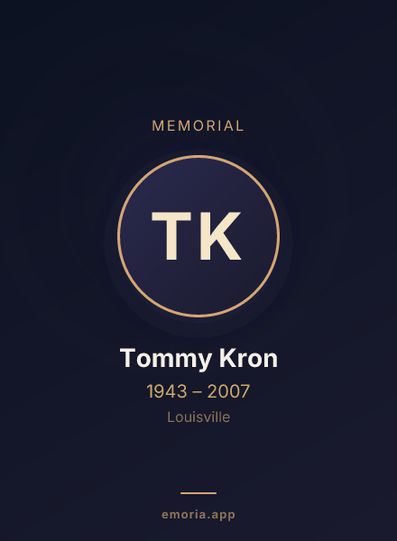 Memorial portrait of Tommy Kron