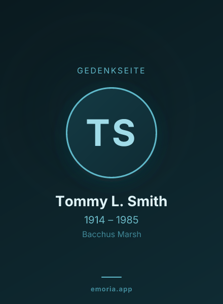 Gedenkportrait von Tommy L. Smith