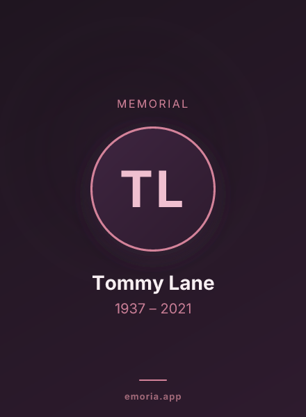 Memorial portrait of Tommy Lane