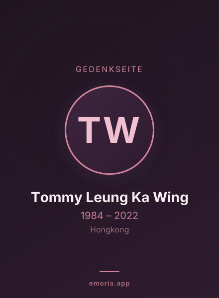 Gedenkportrait von Tommy Leung Ka Wing
