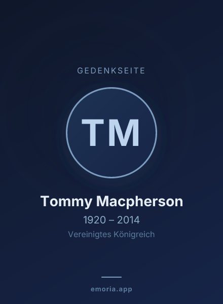 Gedenkportrait von Tommy Macpherson