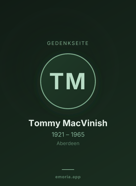 Gedenkportrait von Tommy MacVinish