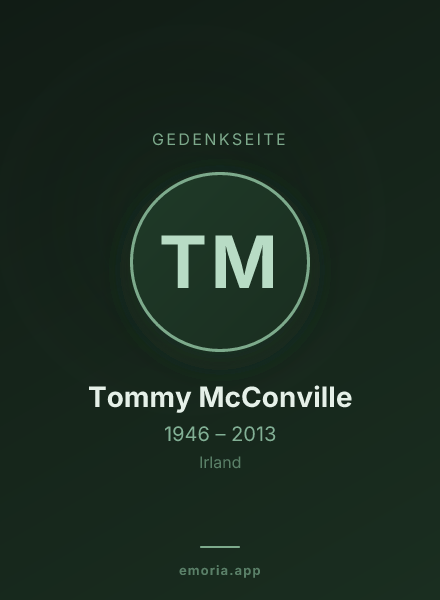 Gedenkportrait von Tommy McConville