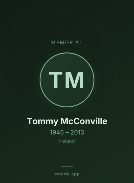 Memorial portrait of Tommy McConville