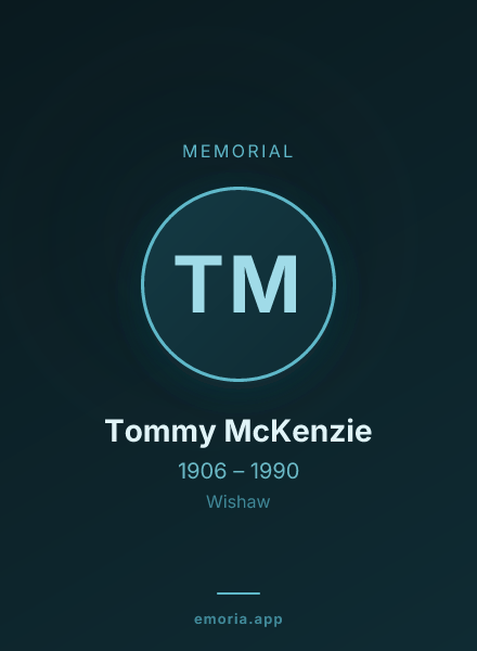 Memorial portrait of Tommy McKenzie