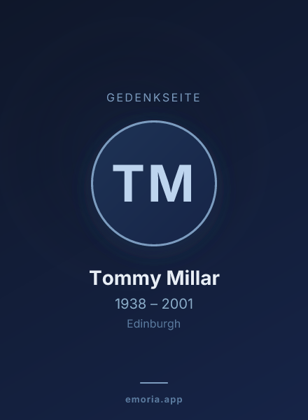 Gedenkportrait von Tommy Millar