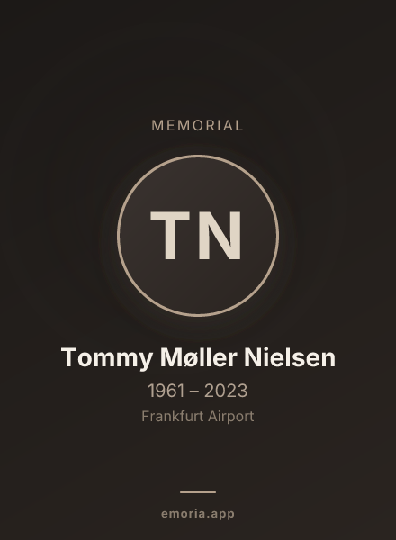 Memorial portrait of Tommy Møller Nielsen