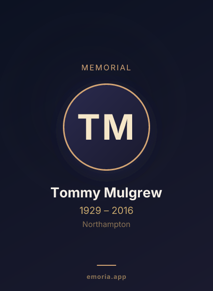 Memorial portrait of Tommy Mulgrew