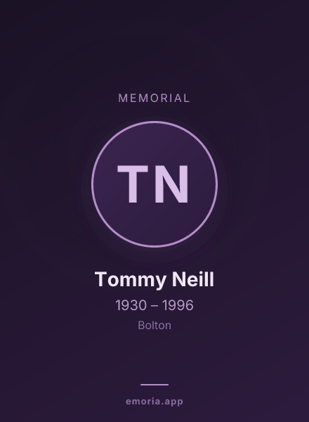 Memorial portrait of Tommy Neill