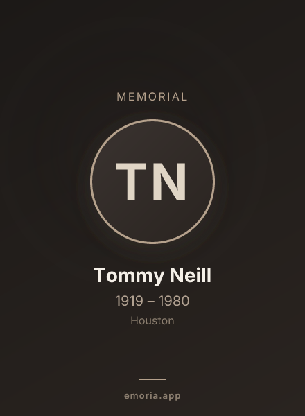 Memorial portrait of Tommy Neill