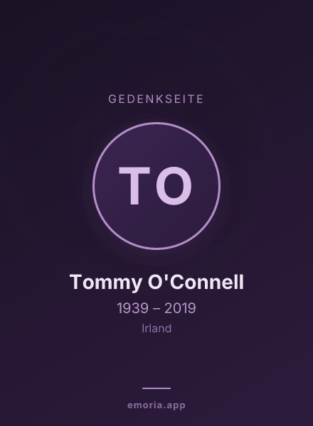 Gedenkportrait von Tommy O'Connell