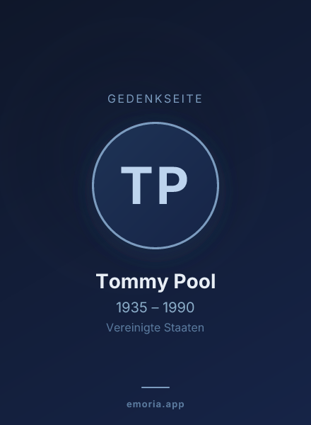 Gedenkportrait von Tommy Pool