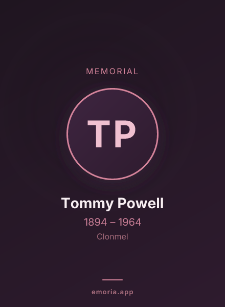Memorial portrait of Tommy Powell