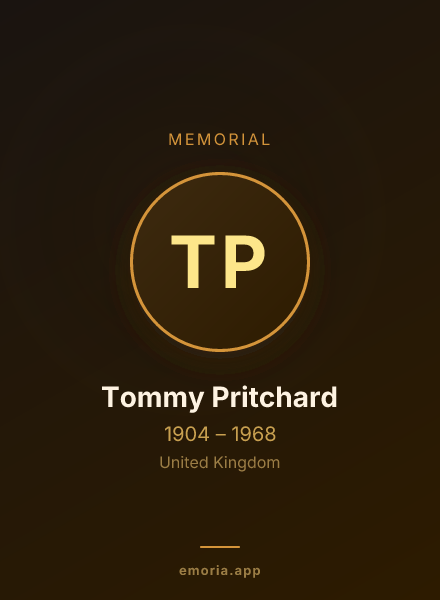 Memorial portrait of Tommy Pritchard