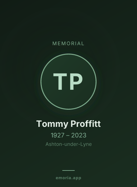 Memorial portrait of Tommy Proffitt