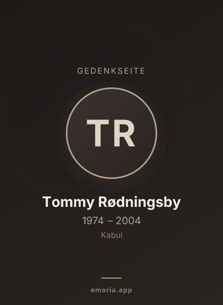 Gedenkportrait von Tommy Rødningsby