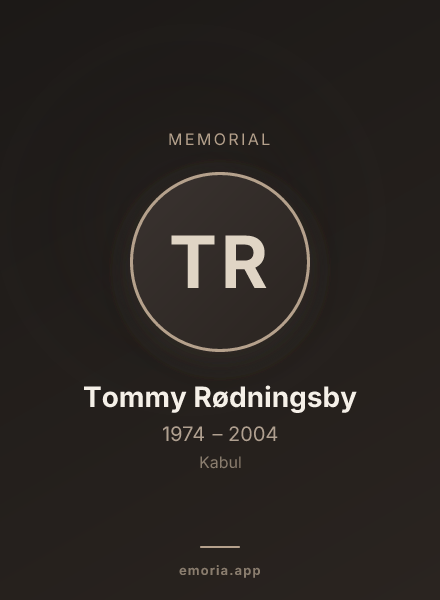 Memorial portrait of Tommy Rødningsby