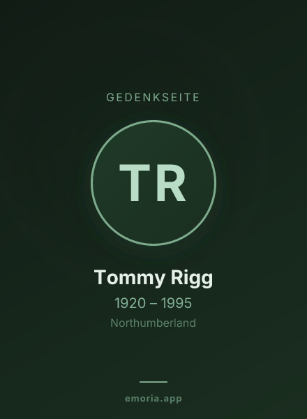 Gedenkportrait von Tommy Rigg
