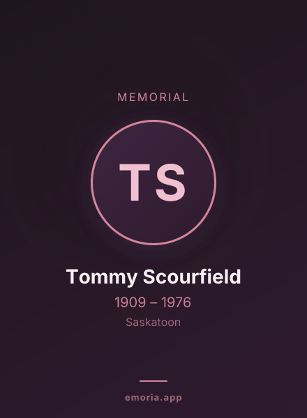 Memorial portrait of Tommy Scourfield