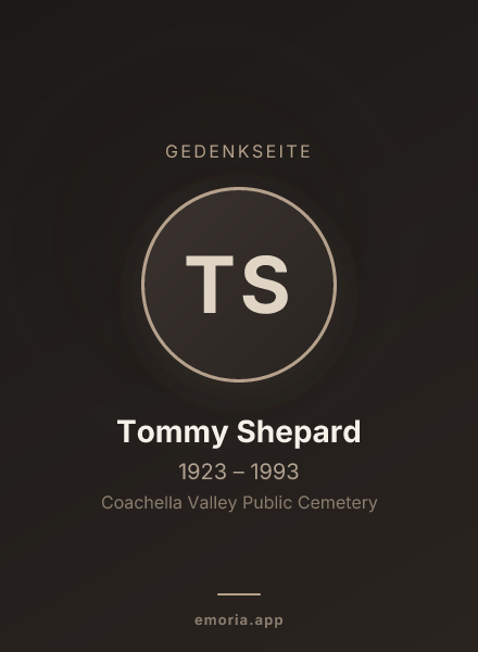 Gedenkportrait von Tommy Shepard