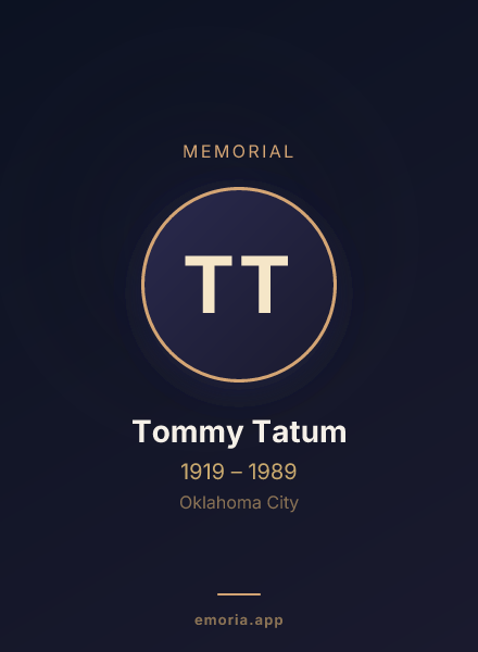 Memorial portrait of Tommy Tatum