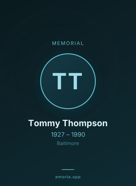 Memorial portrait of Tommy Thompson