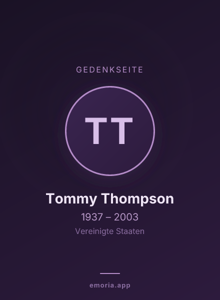 Gedenkportrait von Tommy Thompson