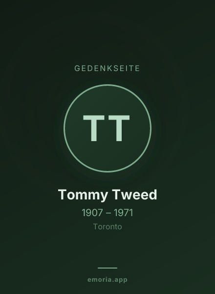 Gedenkportrait von Tommy Tweed