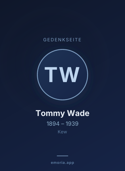 Gedenkportrait von Tommy Wade