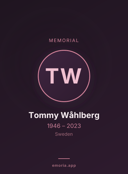 Memorial portrait of Tommy Wåhlberg