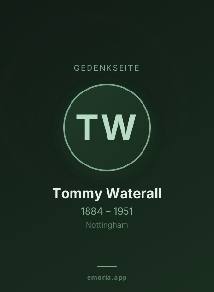 Gedenkportrait von Tommy Waterall