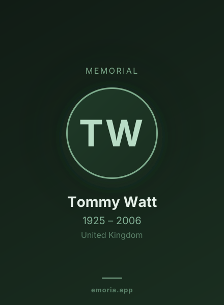 Memorial portrait of Tommy Watt