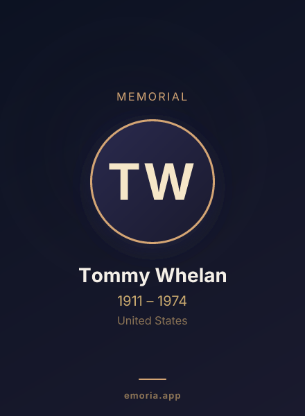Memorial portrait of Tommy Whelan