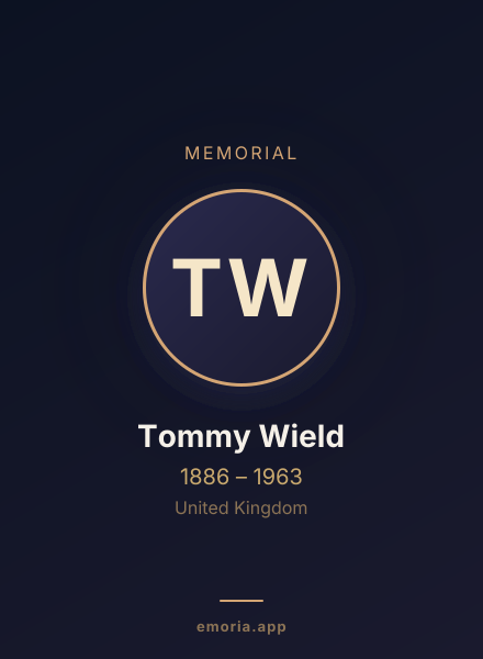 Memorial portrait of Tommy Wield