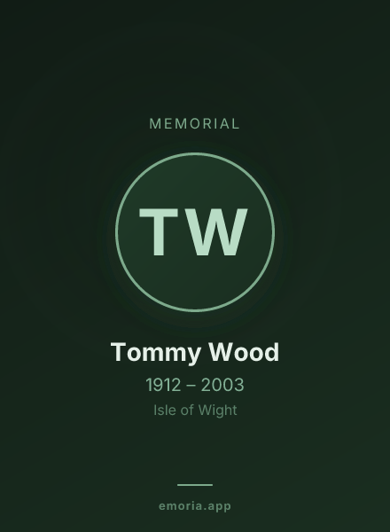 Memorial portrait of Tommy Wood