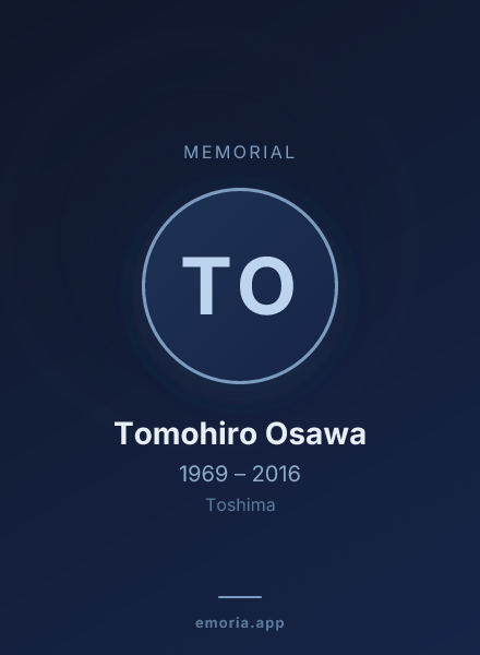 Memorial portrait of Tomohiro Osawa