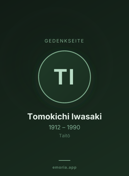 Gedenkportrait von Tomokichi Iwasaki