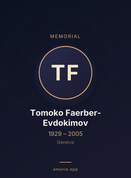 Memorial portrait of Tomoko Faerber-Evdokimov