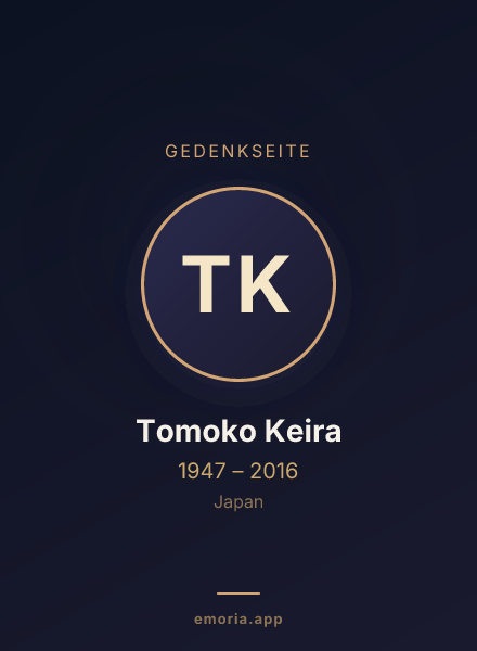 Gedenkportrait von Tomoko Keira
