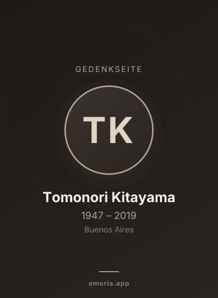 Gedenkportrait von Tomonori Kitayama